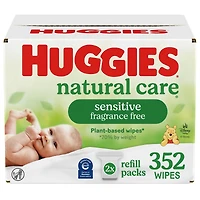 Natural Care Sensitive Baby Wipes, Unscented, 2 Refill Packs
