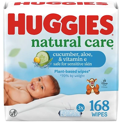 Natural Care Refreshing Baby Wipes, Scented, 3 Flip-Top Packs