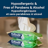 Lingettes humides jetables dans les toilettes  GentlePlus avec aloès et vitamine E, lingettes humides pour adultes, 4 paquets à couvercle rabattable, 42 lingettes par paquet (168 lingettes au total)