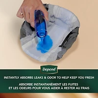Sous-vêtement d’incontinence jetable Depend Real Fit pour hommes, absorption maximale, grande/très grande, gris