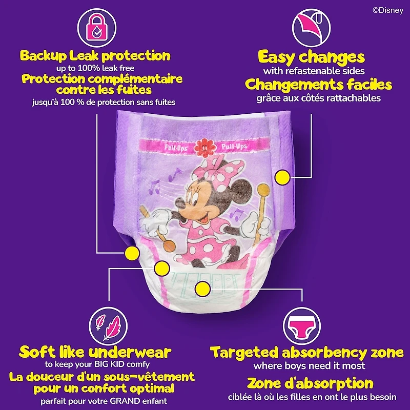 Sous-vêtements d’entraînement  pour filles, 4T-5T (38 à 50 livres)