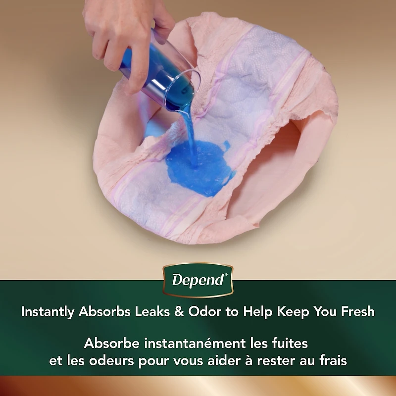 Sous-vêtements d’incontinence et de post-partum Depend Silhouette pour femmes adultes, petites, absorption maximale