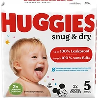 Snug & Dry Baby Diapers, Size 5 (27+ lbs)