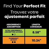 Serviettes Teen Ultra Minces Avec Ailes, Absorption Accrue, Non Parfumées