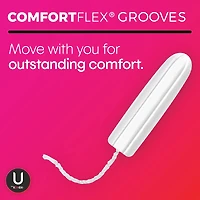 Tampons compacts U by Kotex Click, emballage multiple, absorption régulière/super, non parfumés, 15 unités