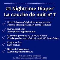 Couches pour bébé  Overnites pour la nuit, taille 3 (7 à 13 kg [16 à 28 livres]), 66 unités