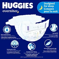 Couches pour bébé  Overnites pour la nuit, taille 3 (7 à 13 kg [16 à 28 livres]), 66 unités