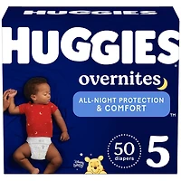 Overnites Nighttime Baby Diapers, Size 5 (27+ lbs), 50 Ct