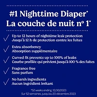 Overnites Nighttime Baby Diapers, Size 5 (27+ lbs), 50 Ct