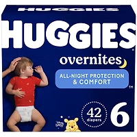 Overnites Nighttime Baby Diapers, Size 6 (35+ lbs), 42 Ct