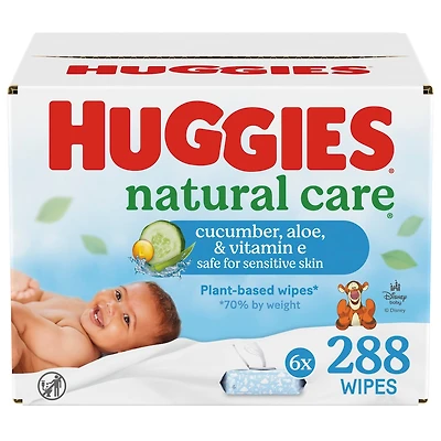Huggies Natural Care Refreshing Baby Wipes, Scented, 6 Flip-Top Packs