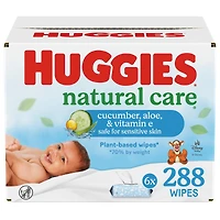 Huggies Lingettes Pour Bébés Natural Care Refreshing, Parfumées, 6 Emballages À Couvercle Rabattable