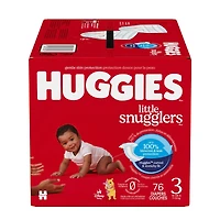 Little Snugglers Baby Diapers, Size 3 (16-28 lbs), 76 Ct