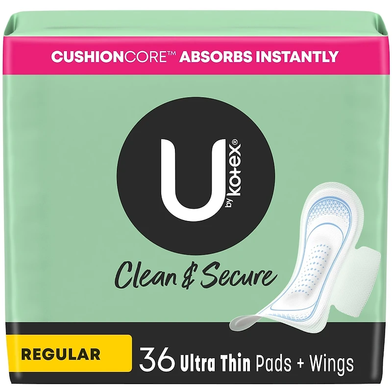 Serviettes ultraminces Clean & Secure avec ailes, absorption régulière