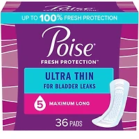 Serviettes ultra minces pour incontinence Poise, absorption moyenne, ordinaires, 36 serviettes