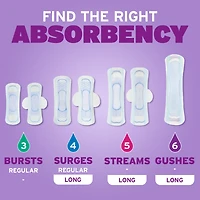 Serviettes ultra minces pour incontinence Poise avec ailes, absorption légère, ordinaires, 60 serviettes
