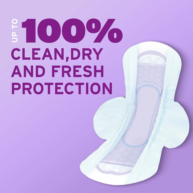 Serviettes ultra minces pour incontinence Poise avec ailes, absorption légère, ordinaires, 66 serviettes