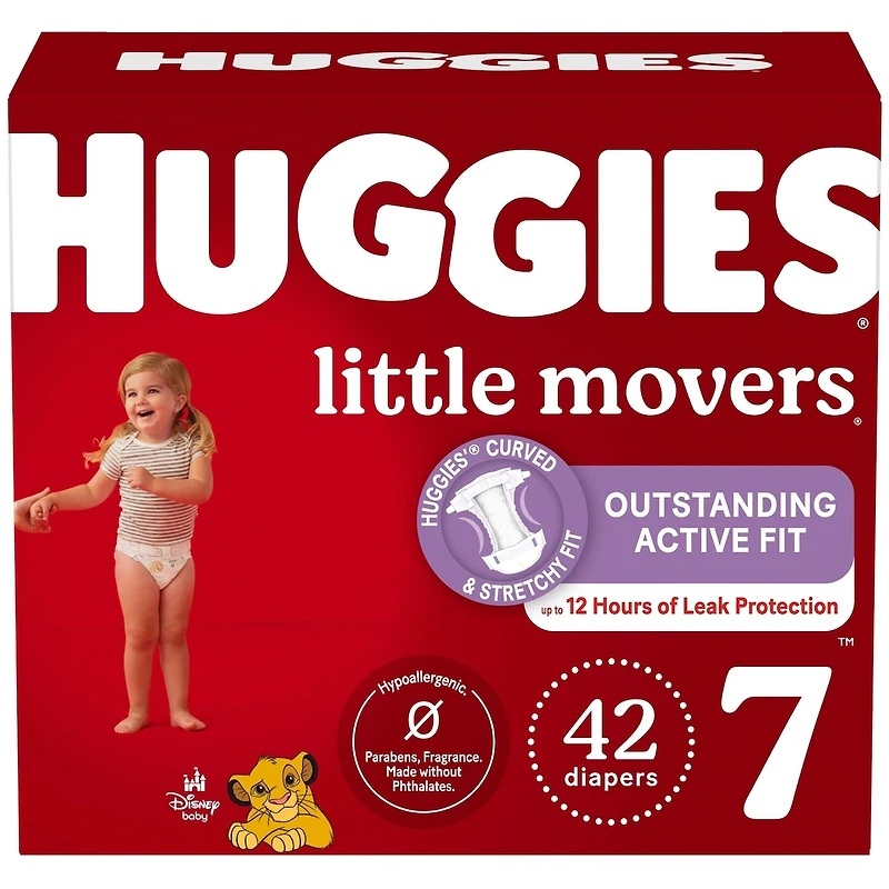couches pour bébés Little Movers, taille 7 (41 livres et plus