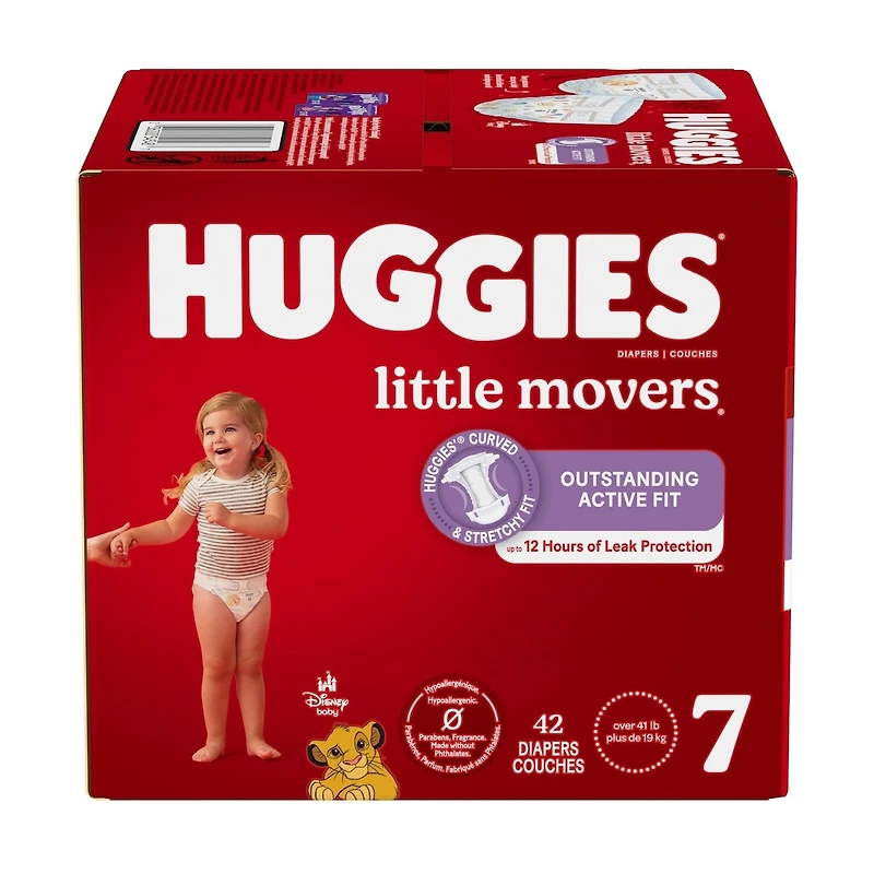 couches pour bébés Little Movers, taille 7 (41 livres et plus