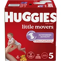 Huggies Little Movers Baby Diapers, Size 5, 50 Count