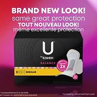 Serviettes ultraminces U by Kotex Balance avec ailes