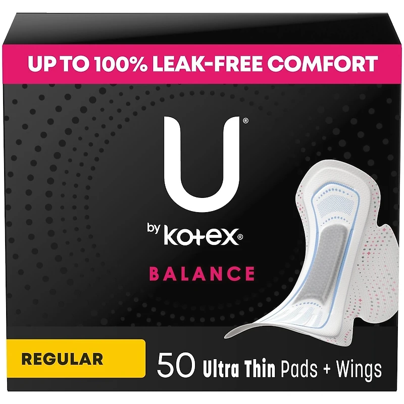 Serviettes ultraminces U by Kotex Balance avec ailes