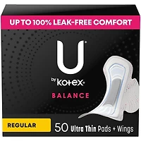 Serviettes ultraminces U by Kotex Balance avec ailes