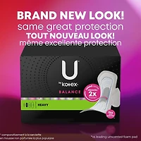 Serviettes ultraminces U by Kotex Balance avec ailes, absorption élevée