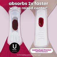 Serviettes ultraminces U by Kotex Balance avec ailes, absorption élevée