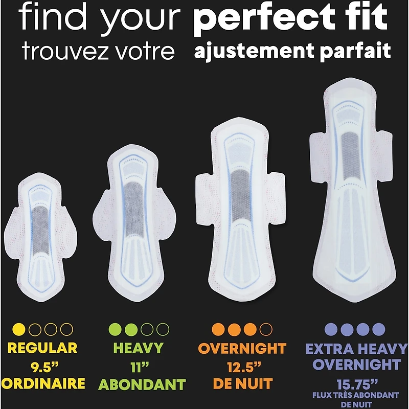 Serviettes ultraminces U by Kotex Balance avec ailes, absorption élevée