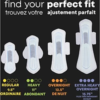 Serviettes ultraminces U by Kotex Balance avec ailes, absorption élevée