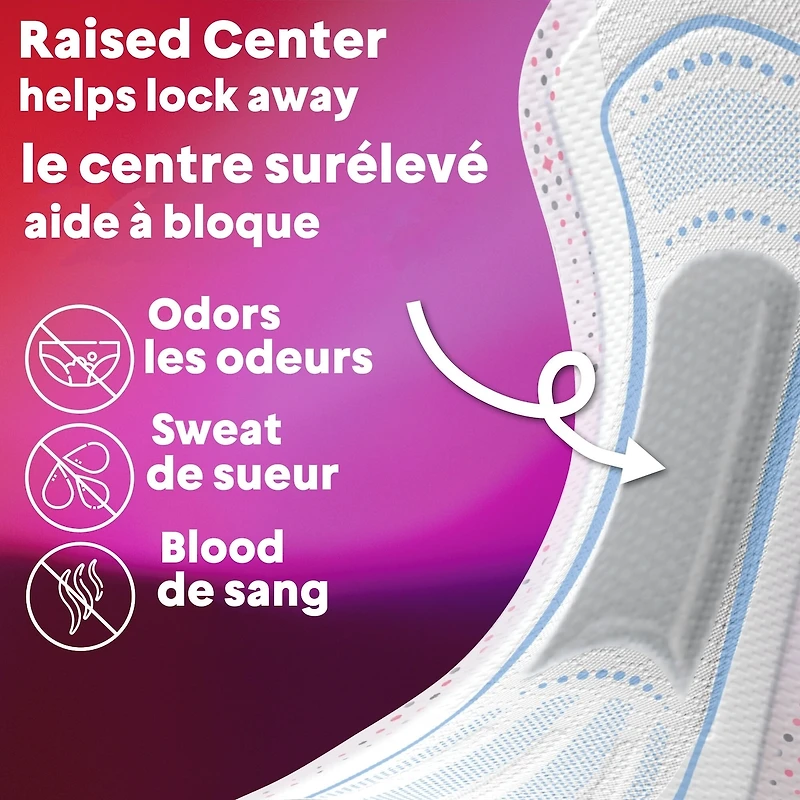 Serviettes ultraminces U by Kotex Balance avec ailes, absorption élevée