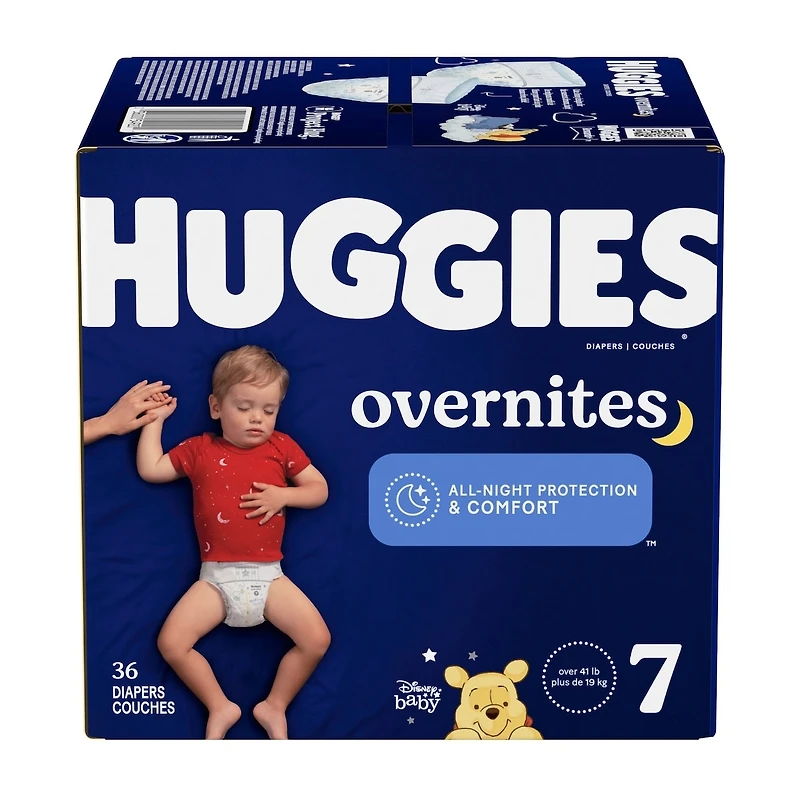 Couches pour bébé  Overnites pour la nuit, taille 7 (plus de 19 kg [41 livres]), 36 unités