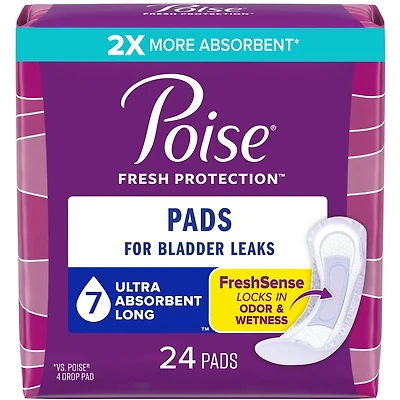 Serviettes d’incontinence Poise pour femmes, degré d’absorption 7, ultra-absorption