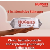 Lingettes pour bébés parfumées Huggies Nourish, 2 emballages à bouton-poussoir