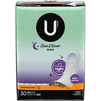 Serviettes maxi de nuit U by Kotex Clean & Secure