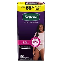 Night Defense Adult Incontinence Underwear for Women, Disposable, Overnight, Large