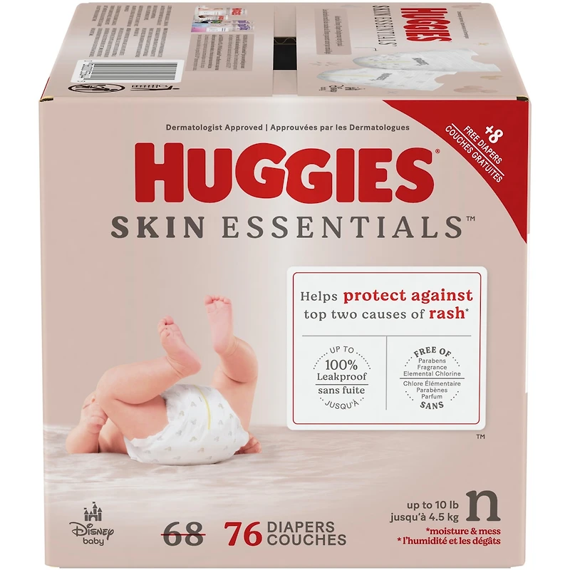 Couches pour nouveau-nés Skin Essentials, taille nouveau-né (2,5 à 4 kg [6 à 9 lb])