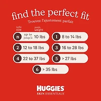 Couches pour bébés  Skin Essentials, taille 4 (10 à 17 kg [22 à 37 livres]), 58 couches