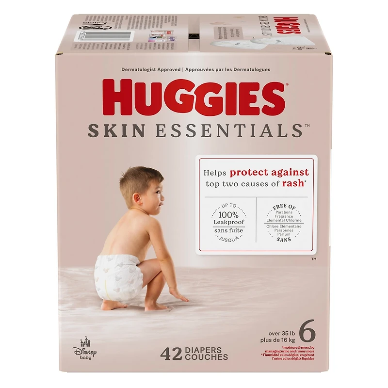 Skin Essentials Baby Diapers, Size 6 (35+ lbs), 42 Ct
