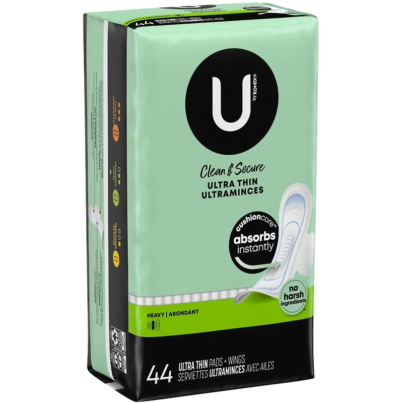 Serviettes ultraminces  Clean & Secure avec ailes, absorption élevée