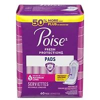 Incontinence Pads & Postpartum Pads, 5 Drop Maximum Absorbency, Long Length, 60 Count