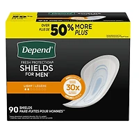 Shields Serviettes d’incontinence pour hommes, absorption légère, 90 unités