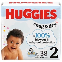 Couches pour bébés  Snug & Dry, taille 2 (5 à 8 kg [12 à 18 livres]), 38 couches