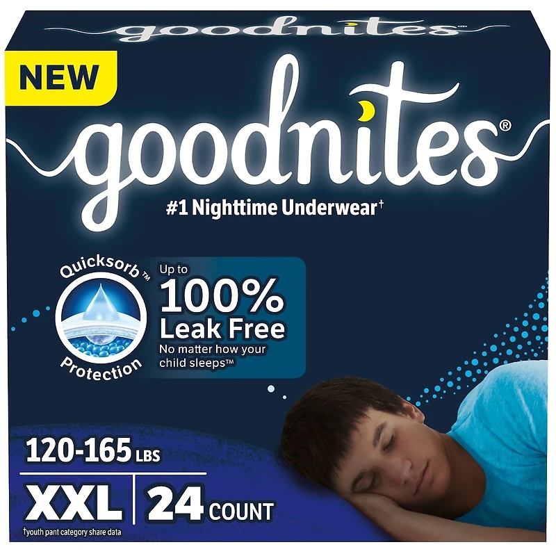 Boys' Nighttime Underwear, Size XXL (120-165+ lbs)