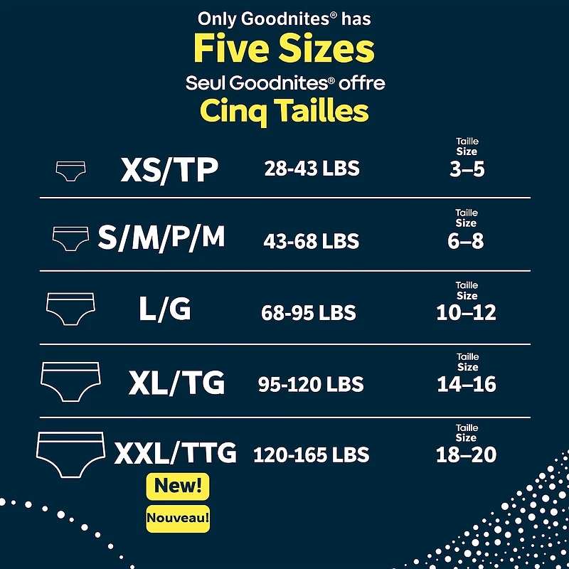 Boys' Nighttime Underwear, Size XXL (120-165+ lbs)