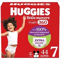 Little Movers HuggFit 360° Baby Diapers with 360° Waistband, Size 7 (41+ lbs)