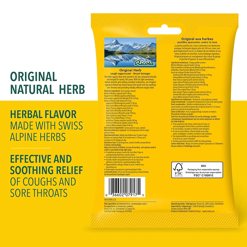 Original Natural Herb Cough Suppressant Throat Lozenges