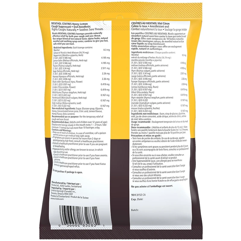 RICOLA CITRON SAC MEIL CNTR