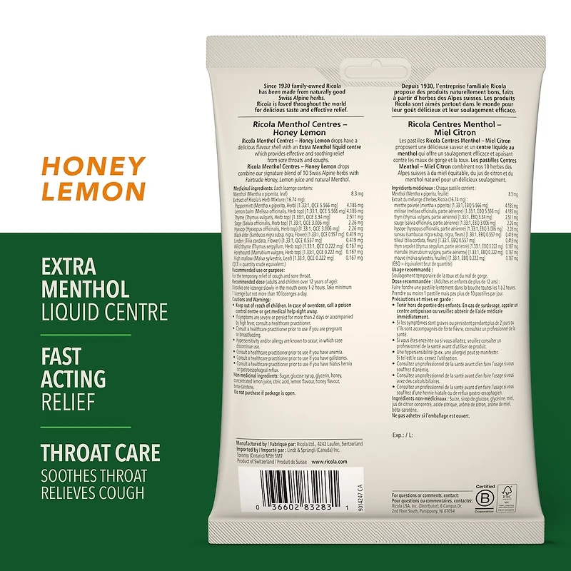 RICOLA CITRON SAC MEIL CNTR